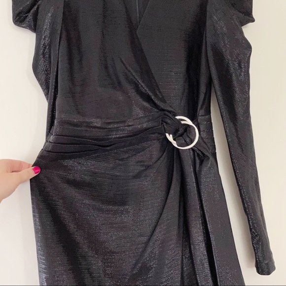 Jonathan Simkhai Metallic V-neck Belted Wrap Mini Dress - Picture 10 of 16